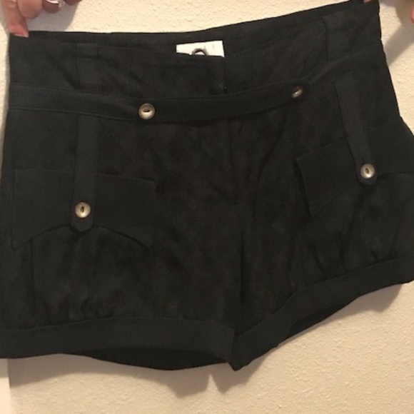 Mayle Mid Rise Dress Shorts with Buttons - Picture 2 of 4